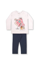 Conjunto Bebê Menina em Meia Malha e Cotton Estampa Digital