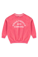 Conjunto Moletom Infantil Menina Oversized Rosa Corações