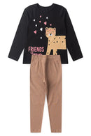 Conjunto Infantil Feminino Preto Oncinha